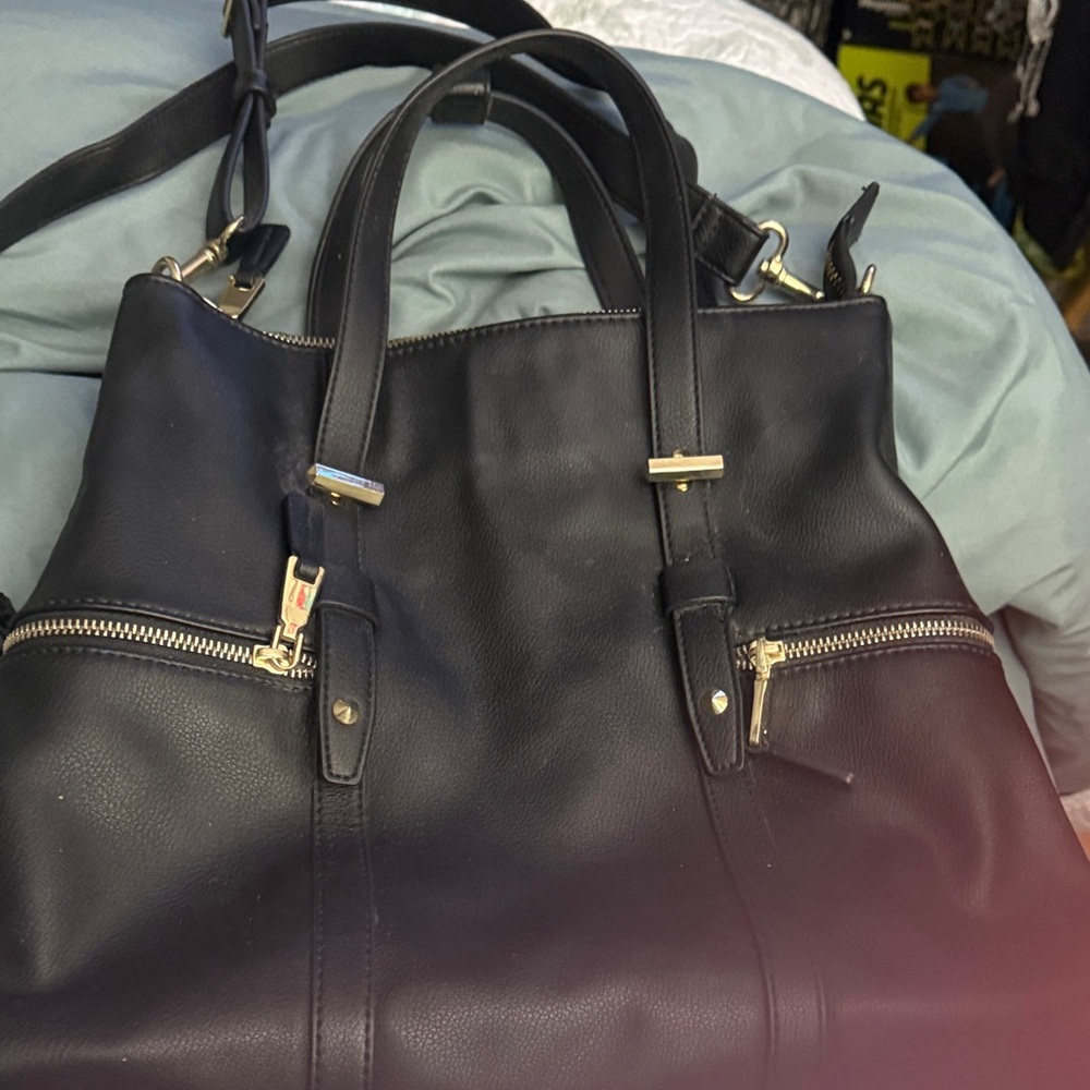 INC International Concepts Backpack leather Shoulder Bag with Gold Accents.